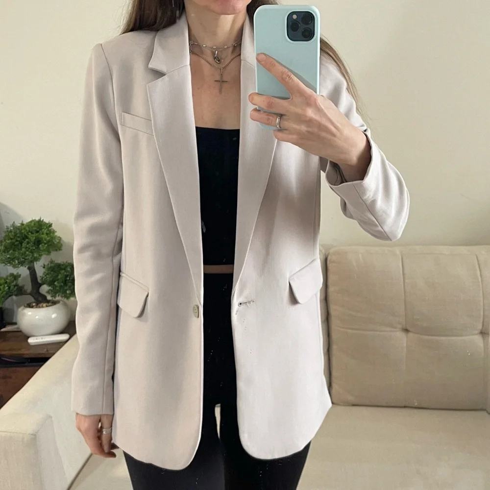 Abercrombie & Fitch Blend Single Breasted Blazer – Beige – Size XS - Picture 6 of 6